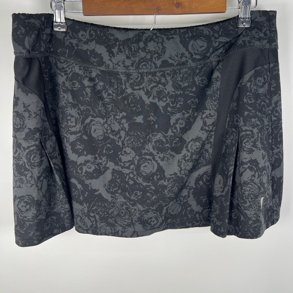 Prince Womens Floral Tennis Skort Grey Black Rose Print Active Skirt Size XL